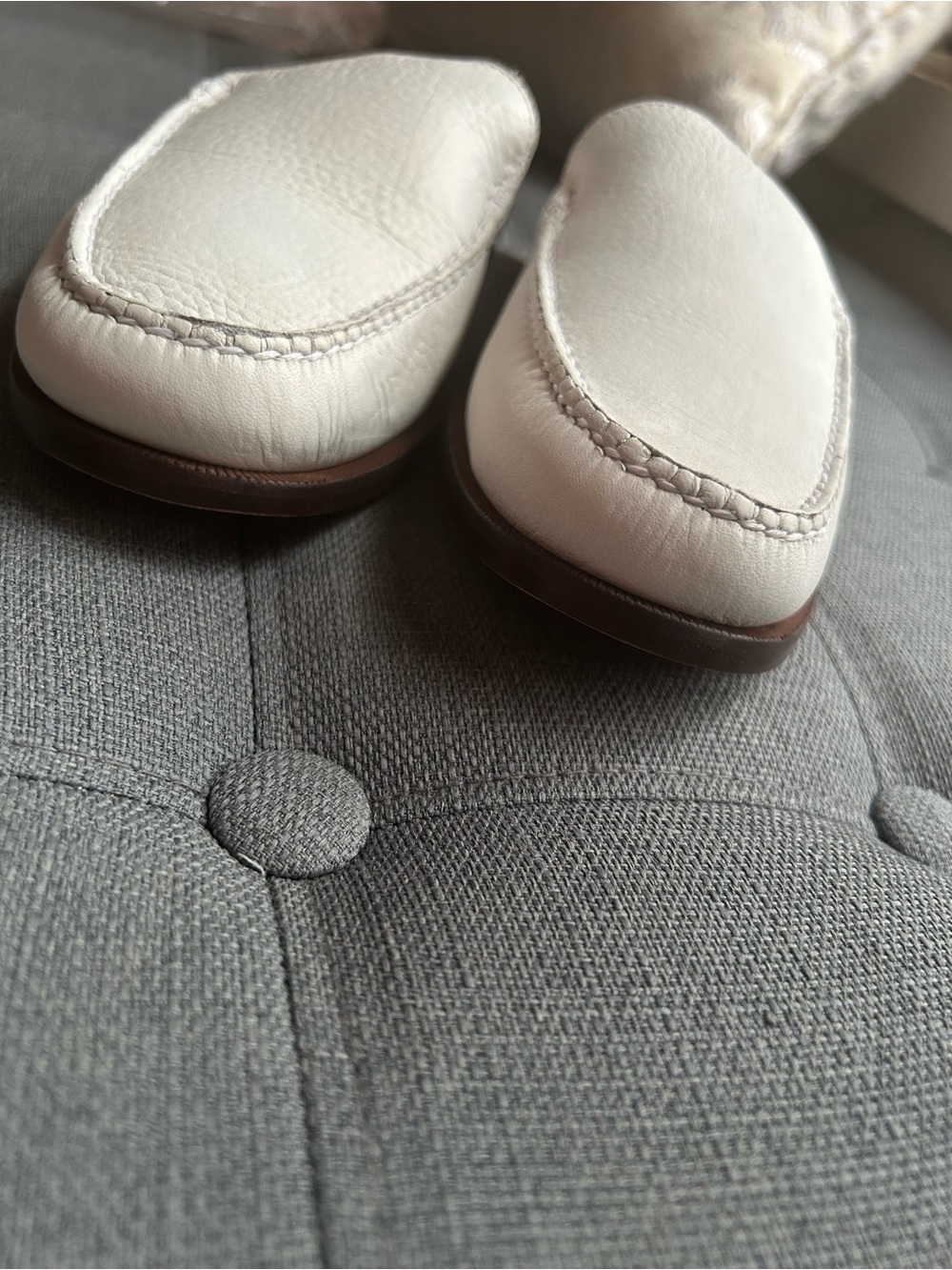 Cole Haan Women’s White Leather Slip-On Loafers - Picture 3 of 6